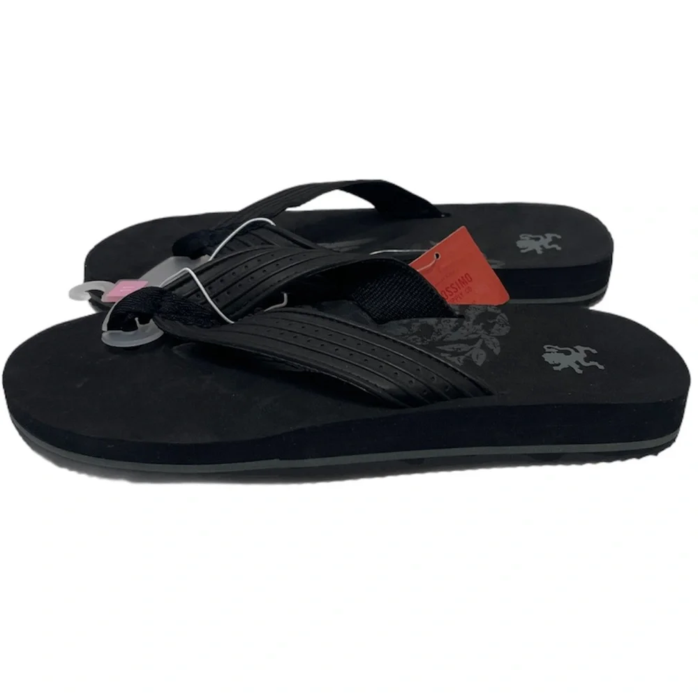 Black Slip On Sandals Black Flip Flops Beach Slides Pool Shoes Mens Size 11